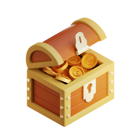 Golden Treasure Chest  3D Icon