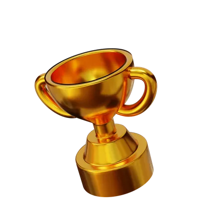 Golden Trophy  3D Illustration