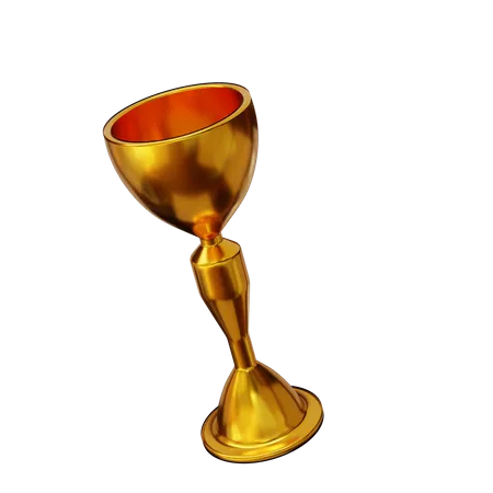 Golden Trophy  3D Illustration