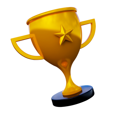 Golden Trophy  3D Illustration