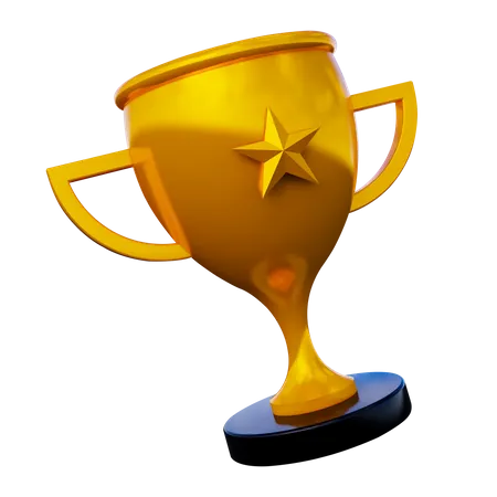 Golden Trophy  3D Illustration