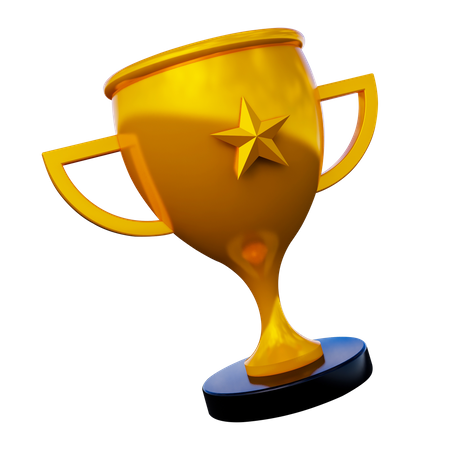 Golden Trophy 3D Illustration