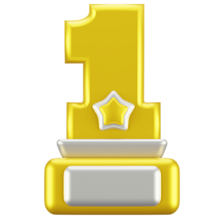 Golden Trophy Number One  3D Icon
