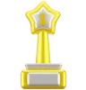 Golden Trophy With Number One