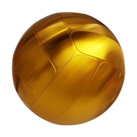 Golden Volleyball Shape  3D Icon