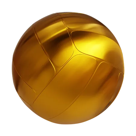 Golden Volleyball Shape  3D Icon