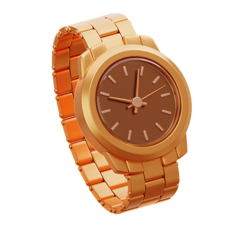 Golden Watch  3D Icon