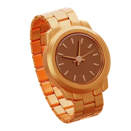 Golden Watch  3D Icon