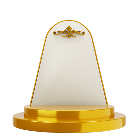 Golden White Elegant Mosque Podium  3D Illustration