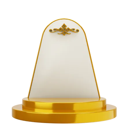 Golden White Elegant Mosque Podium  3D Illustration