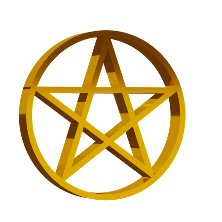 Golden Wicca Symbol  3D Icon