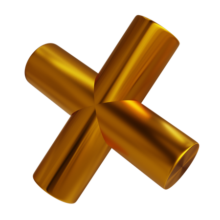 Golden X  3D Icon