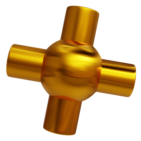 Golden X  3D Icon