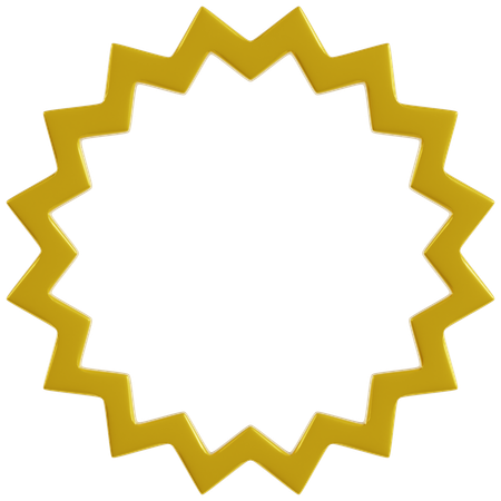 Golden Zigzag Geometric Frame  3D Icon