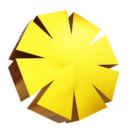 Goldene florale Kurve  3D Icon