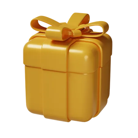 Goldene Geschenkbox  3D Icon