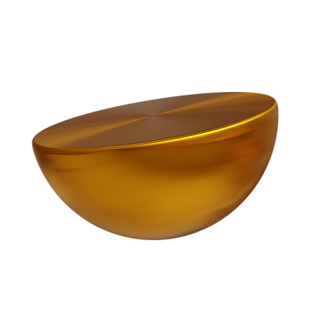 Goldene Halbkugel  3D Icon