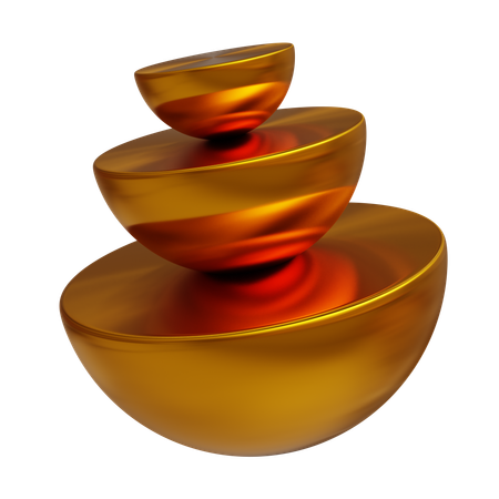 Goldene Halbkugel  3D Icon