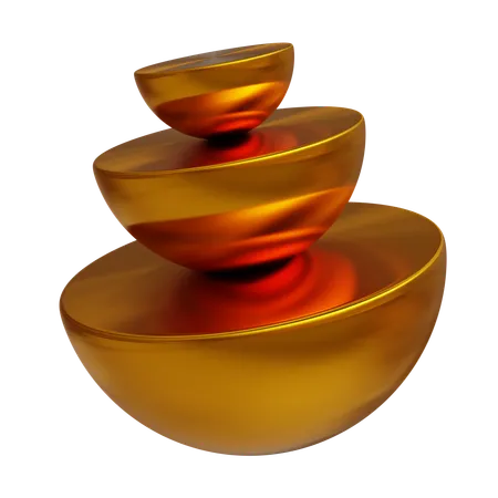 Goldene Halbkugel  3D Icon