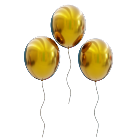 Goldene Luftballons  3D Icon