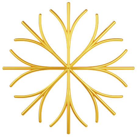 Goldene Schneeflocken  3D Icon