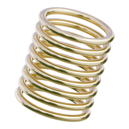 Goldene Spiralfeder  3D Icon