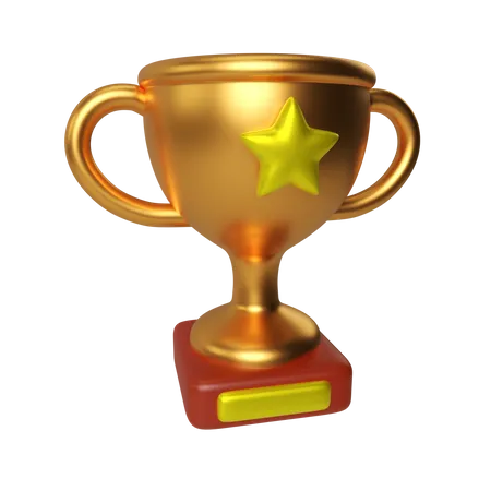 Goldener Pokal  3D Illustration