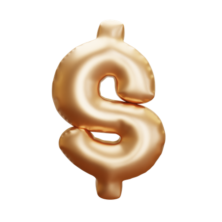 Goldener Ballondollar  3D Icon