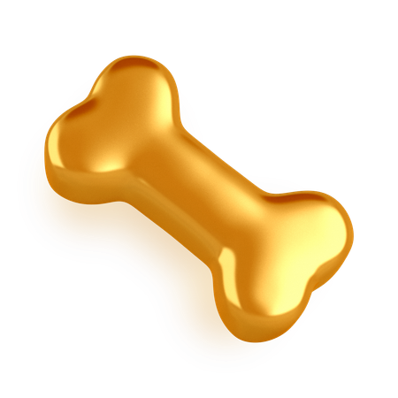 Goldener Knochen  3D Icon