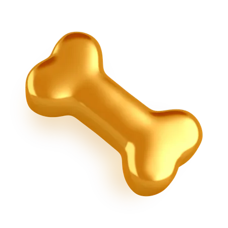Goldener Knochen  3D Icon