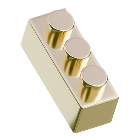 Goldener Lego 1 x 4 Stein  3D Icon