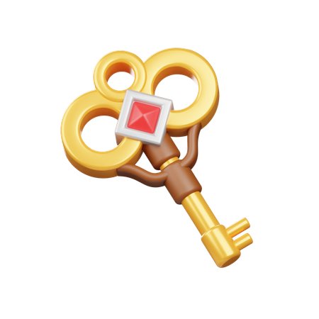 Goldener Schlüssel  3D Icon