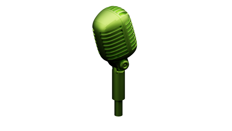 Goldenes Mikrofon  3D Illustration