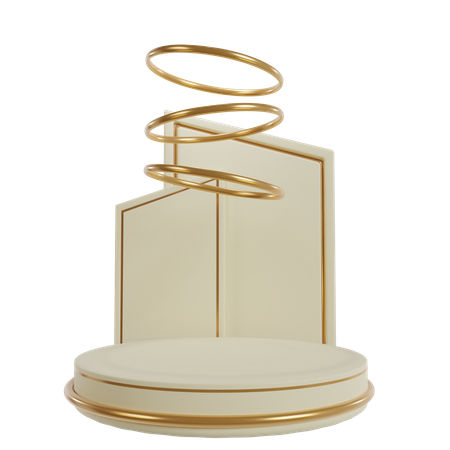 Goldenes Podium und Ring  3D Icon