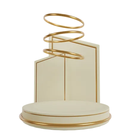 Goldenes Podium und Ring  3D Icon