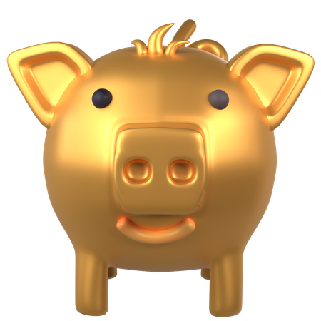 Goldenes Sparschwein  3D Icon