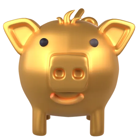 Goldenes Sparschwein  3D Icon