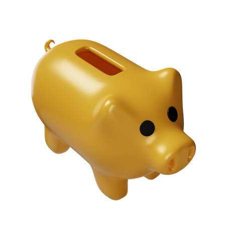 Goldenes Sparschwein  3D Icon