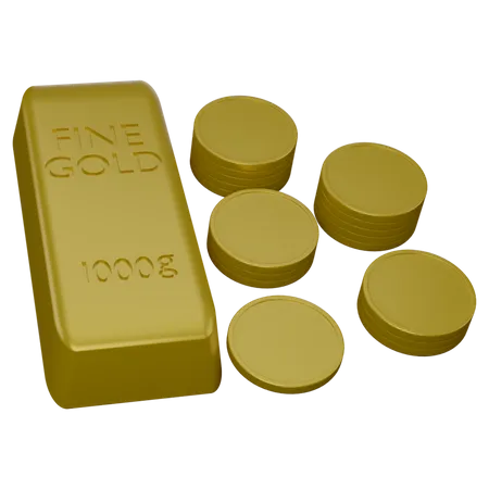 Goldene Kekse und Münzen  3D Icon