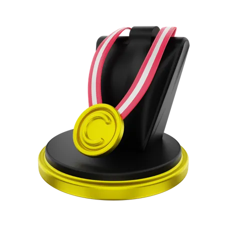 Goldmedaille  3D Illustration