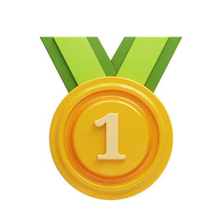 Goldmedaille mit Nummer  3D Icon
