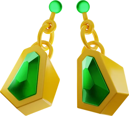 Goldohrringschmuck  3D Illustration