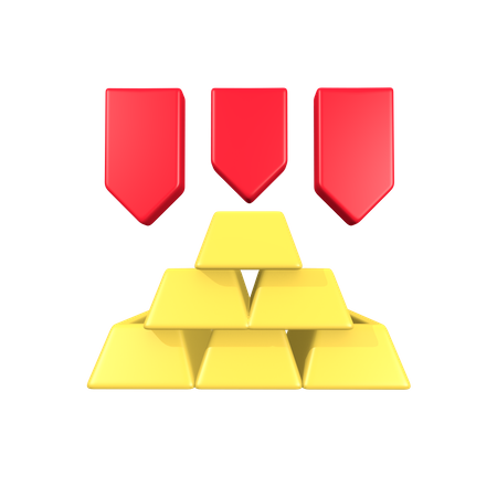 Goldpreis fällt  3D Icon