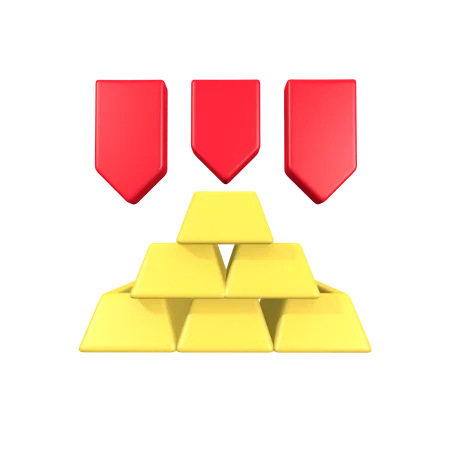 Goldpreis fällt  3D Icon