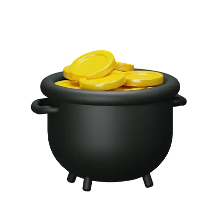 Goldener Topf  3D Icon