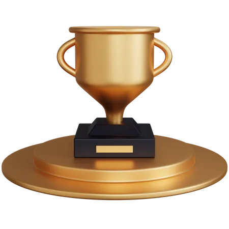 Goldene Trophäe auf dem Podium  3D Icon