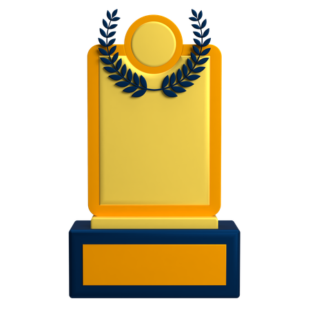 Goldtrophäe mit Reis  3D Icon