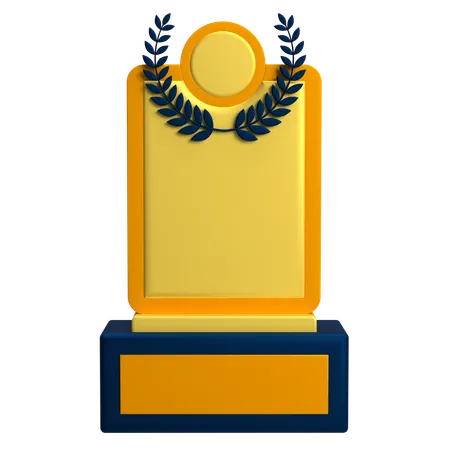 Goldtrophäe mit Reis  3D Icon