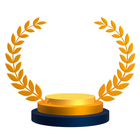 Goldtrophäe mit Reis  3D Icon