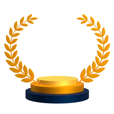 Goldtrophäe mit Reis  3D Icon